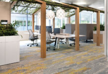 Pharmaceutical company features an installation of Shaw Contract’s Living Systems carpet tile collection