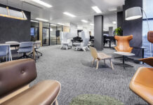 IVC Commercial’s striking Ceppo terrazzo-look LVT and Balanced Hues carpet tiles