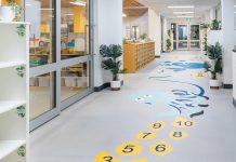 Tarkett Floorcraft design service uses Heterogeneous vinyl flooring