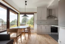 Pale maple floors form backdrop to new student accommodation