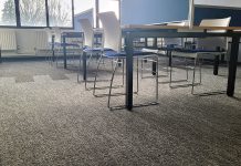 Royal grammar school High Wycombe revitalized with eco-friendly, luxurious Rawson ‘Riven’ carpet tiles